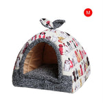 Hot Fleece Soft Pet Yurt Home Dog Bed Puppy Dog Kennel Pet Bed House For Dog Cat Small Animals Home Dog House With Mat Chihuahua