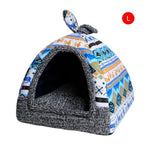 Hot Fleece Soft Pet Yurt Home Dog Bed Puppy Dog Kennel Pet Bed House For Dog Cat Small Animals Home Dog House With Mat Chihuahua