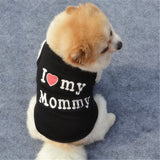 Classic Love Mommy & Love Daddy Print Dog Vest Unisex Puppy Cat T Shirt Sleeveless Clothing Cute Dogs Clothes For Small Doggy